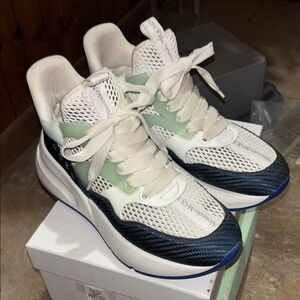Alexander McQueen White and Blue Sneakers